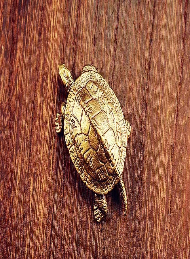 ALHBEJT Brass Turtle Brass Tortoise Statue Figure Home Office Decorative Ornament Collectible (1PCS) - Image 2